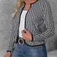 Casual Cardigan Long Sleeve Houndstooth Short Women's Coat - EX-STOCK CANADA