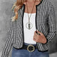 Casual Cardigan Long Sleeve Houndstooth Short Women's Coat - EX-STOCK CANADA