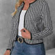 Casual Cardigan Long Sleeve Houndstooth Short Women's Coat - EX-STOCK CANADA