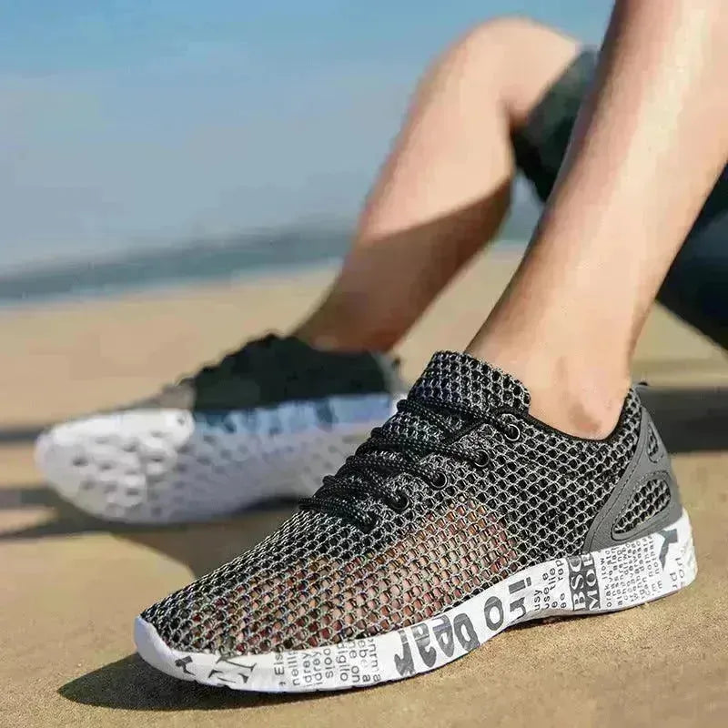 Casual Men's Shoes Breathable Sneakers Match Hollow Lace Board Shoes - EX-STOCK CANADA