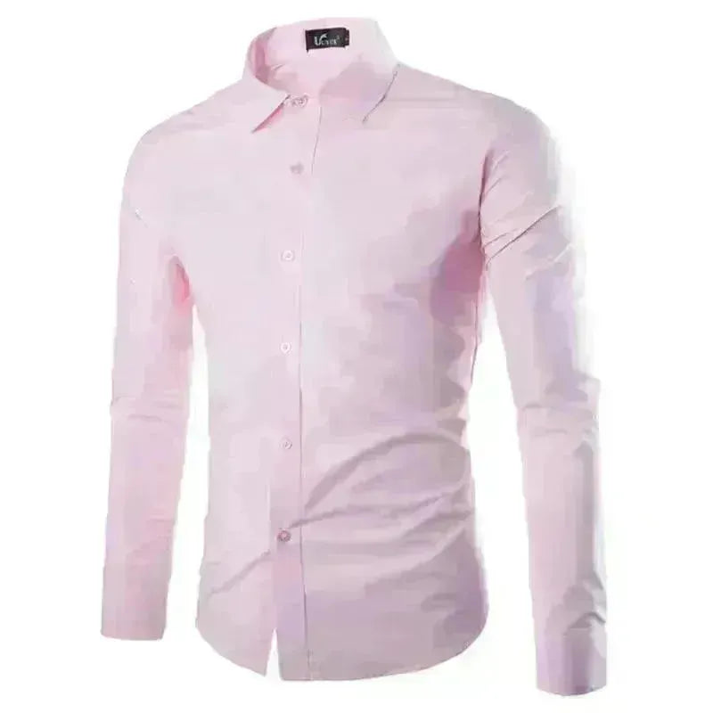Casual Polo Collar Ironing Free Long Sleeves Shirt For Men - EX-STOCK CANADA