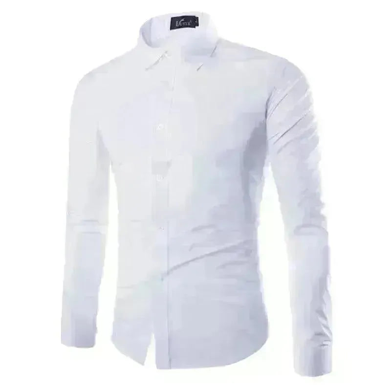 Casual Polo Collar Ironing Free Long Sleeves Shirt For Men - EX-STOCK CANADA