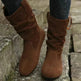 Round Toe Flat Boots Fashion Solid Color Suede Mid-calf Boot Winter Warm Shoes For Women - EX-STOCK CANADA