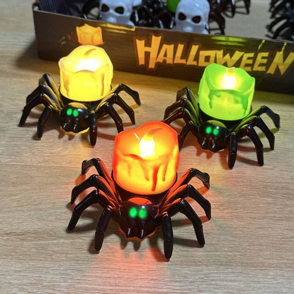 Halloween Pumpkin Spider Candle Light Decoration Props - EX-STOCK Canada