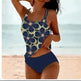 Vintage Printed Split High Waist Conservative Swimwear - EX-STOCK CANADA