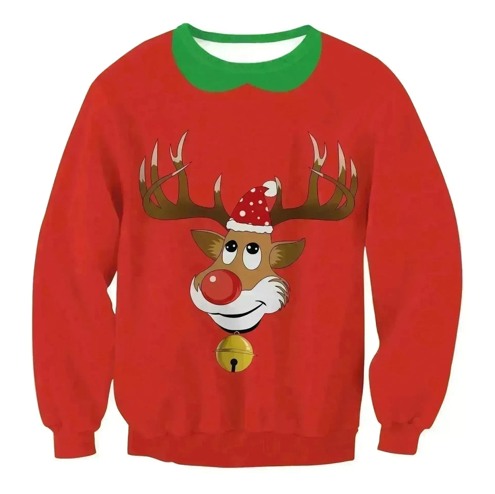 Autumn Winter Fashion Ugly Christmas Sweater Santa Elf Funny Pullover Womens Mens Print Sweaters Tops Clothing - EX-STOCK CANADA