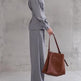 Women's gray two-piece workwear pants set