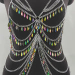 Nightclub Party Colorful  Crystal Body Chains for Stripers Lingerie Accessory - EX-STOCK CANADA