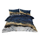 Chic Marble Bedding White Marble Gilded Navy Blue Duvet Cover Set Trendy Printed Design Bed Quilt Cover Set King 1 Duvet Cover 2 Pillowcases EX-STOCK Canada 