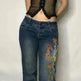 Fashion Women's Sexy High Waist Retro Individual Butterfly Print Bootcut Jeans - EX-STOCK CANADA