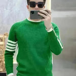 Simple All-match Slim fit Round Neck Pullover Sweater top for men - EX-STOCK CANADA