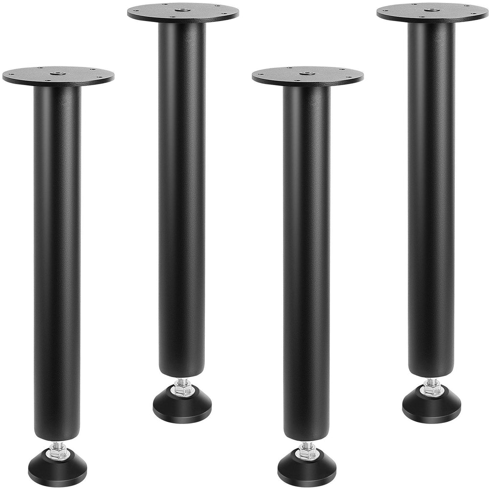 16 Inch Adjustable Desk Legs, Reinforced Steel Office Table Furniture Legs Set Of 4 For DIY, 1200 Lbs Load Capacity Heavy Duty Desk Legs, Quick Instalation Legs With Adjustable Foot Cup Black EX-STOCK
