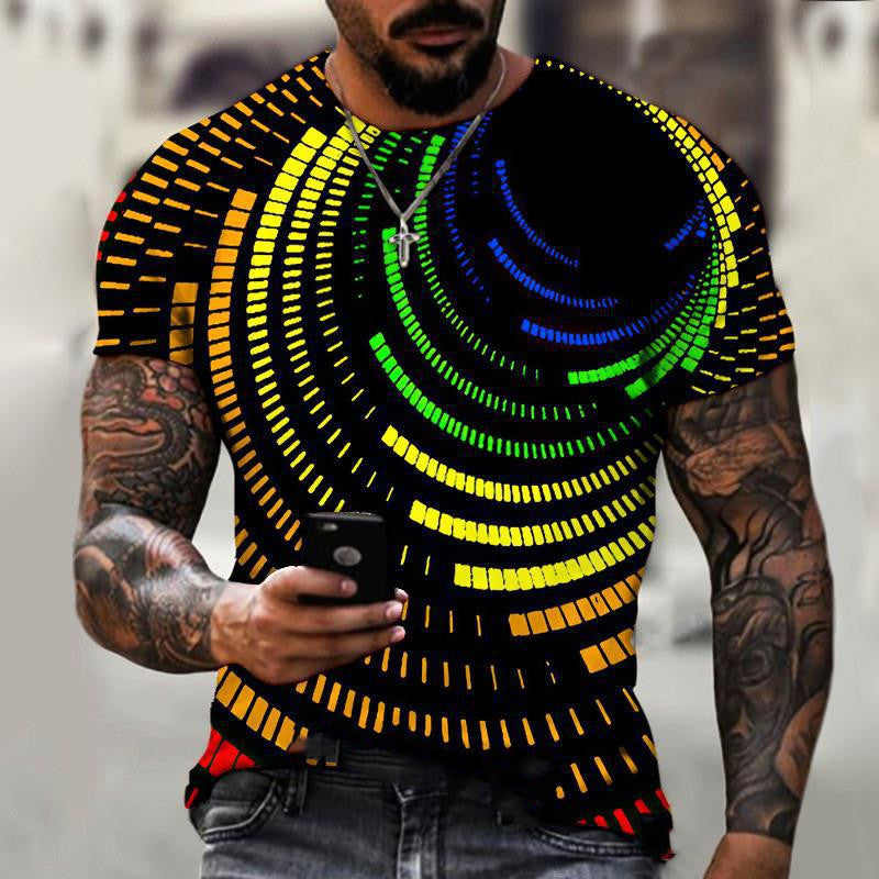 Men's Black Tech 3D Printed Short Sleeve T-Shirt  EX-STOCK CANADA
