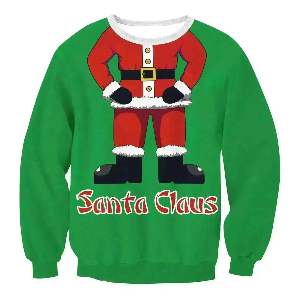 Autumn Winter Fashion Ugly Christmas Sweater Santa Elf Funny Pullover Womens Mens Print Sweaters Tops Clothing - EX-STOCK CANADA