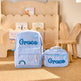 Kids Corduroy Backpack & Lunch Bag Set – Handmade Chunky Yarn, 7 Colour Combos blue 