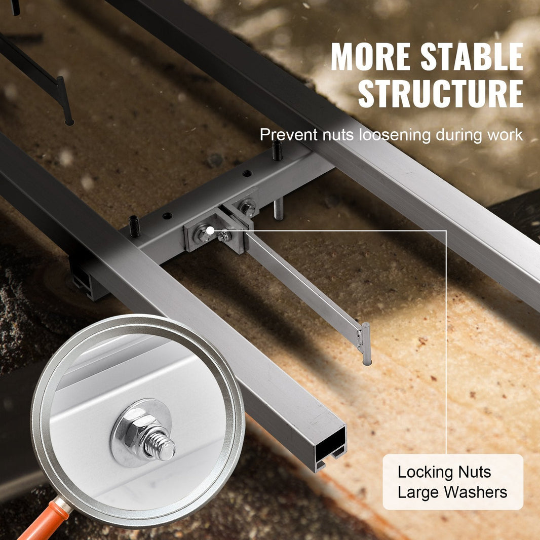 Rail Mill Guide System, 9 Ft Milling Guide, 4 Crossbar Kits Chainsaw Mill Rail Guide, Aluminum Adjustable Saw Mill Rail System Work With Chainsaw Mills For Builders And Woodworkers EX-STOCK