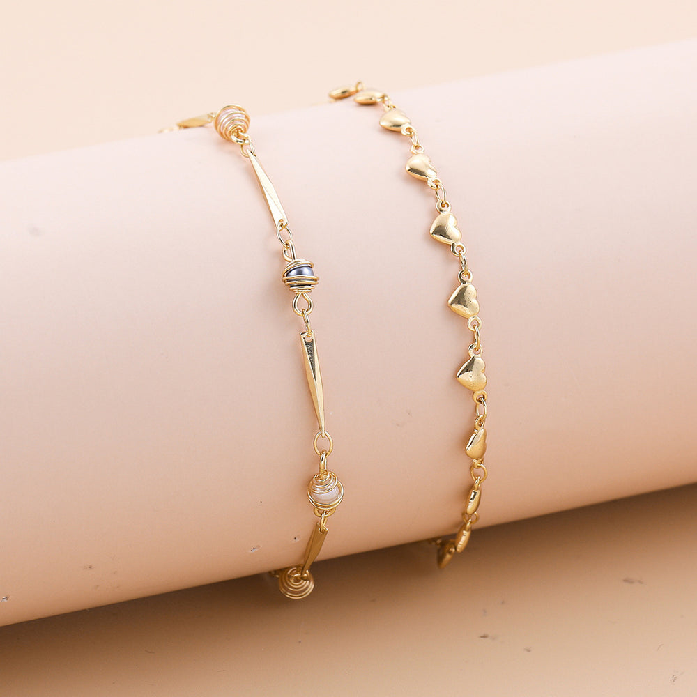 Bohemian Multi-Layer Anklet Set – Cross, Heart & Charm Designs