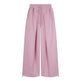 Pink Women's Embroidered Balloon-Leg Sweatpants – Pleated Ultra-Wide Drawstring Pants | Gray, Pink & Gray Green