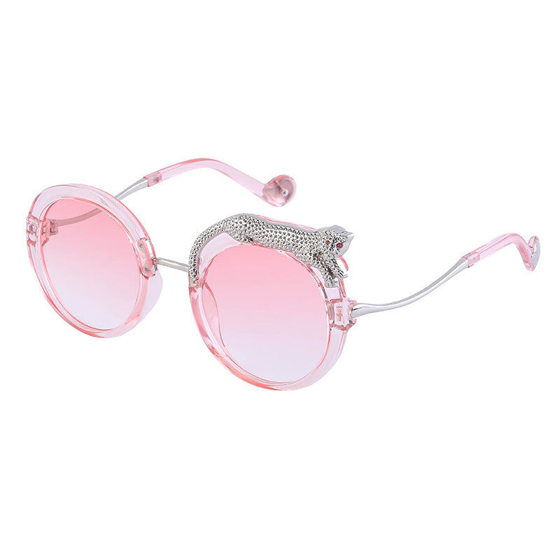 Women's Fashion Anti-blue Light With Diamonds Large Frame Sunglasses 
