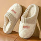 Solid Rhombic Letter Home Slippers Winter Warm Non-slip Floor Bedroom Plush Slipper For Couple House Shoes Women Men - EX-STOCK CANADA
