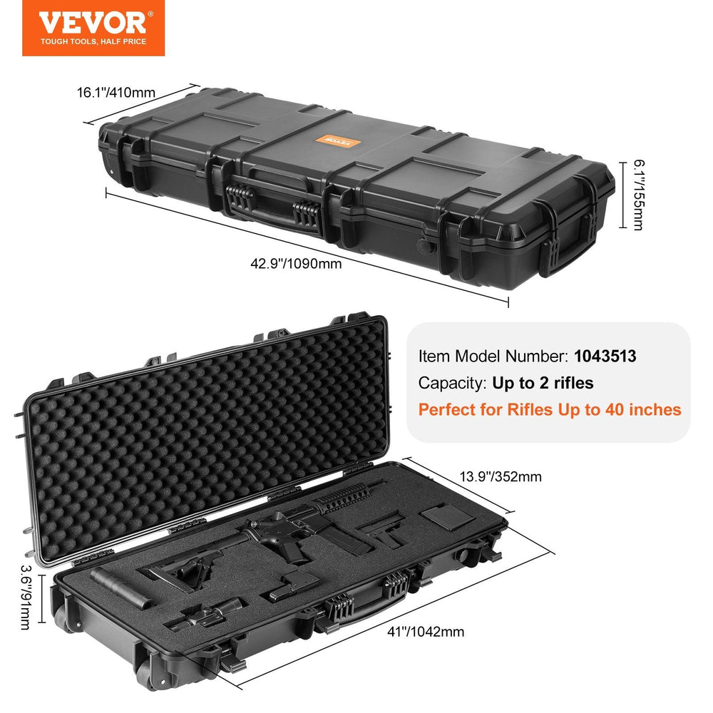Tactical Range Case, Outdoor Tactical Hard Case With 3 Layers Fully-protective Foams, 42 Inch Lockable Hard Tactical Range Case With Wheels, IP67 Waterproof & Crushproof EX-STOCK