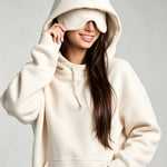 Women's Fleece-Lined Hoodie & Jogger Set with Eye Mask Hood – Pink, Black, Beige | S–3XL