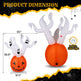 5.9 FT Halloween Inflatable Pumpkin Ghost Outdoor Decorations, Scary Blow Up Yard Decor With Built-in LED Lights For Holiday Party Yard Lawn Garden Decor Indoor Outdoor 12V EX-STOCK