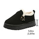 Fashion Round Toe Ankle Boots With Buckle Design Winter Warm Thickened Cotton Shoes Suede Flat Boot For Women - EX-STOCK CANADA