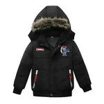 Small Medium-Sized Boys Cotton-Padded Fur Hoodie Winter Jackets for kids - EX-STOCK CANADA