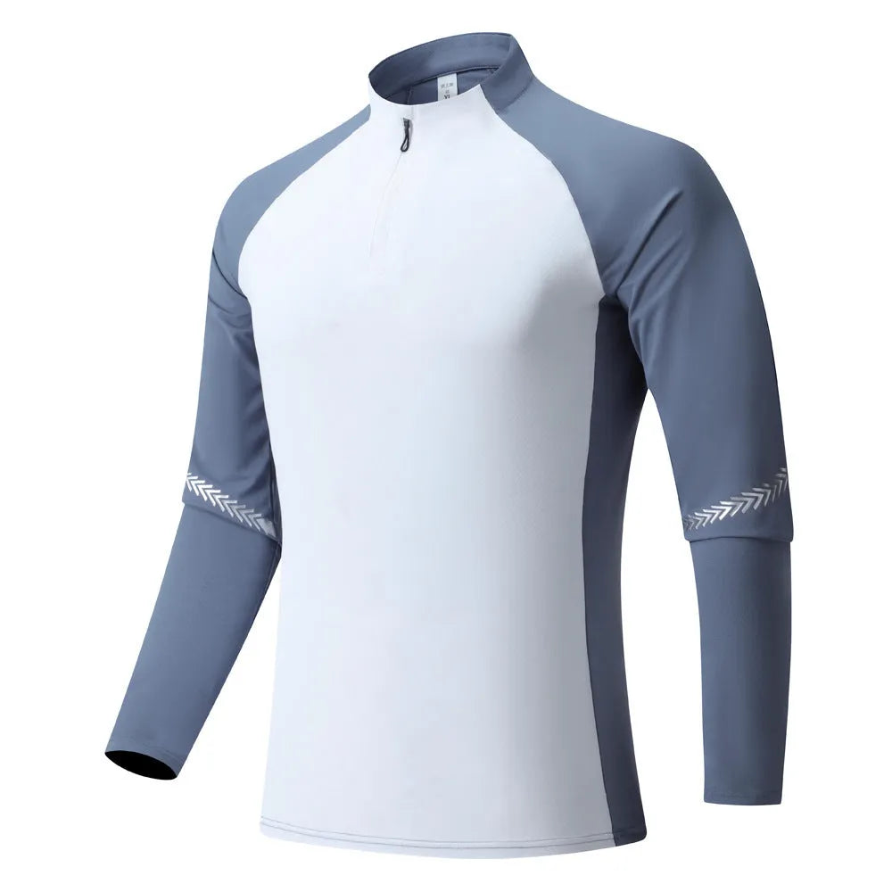Mock Neck Half Zip  Workout top for Men Long Sleeve exercise top - EX-STOCK CANADA