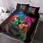 Cat Bedding For Kids Girls Boys Cute Colorful Cat Pattern Quilt Cover Bedspread 3 Piece Bold Color Black Animal Duvet Cover Set For Single Bed EX-STOCK Canada 