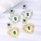 Bohemian Sunflower Heart-shaped Earrings Rhinestone Exaggerated Chandelier earring - EX-STOCK CANADA