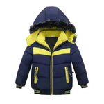 Small Medium-Sized Boys Cotton-Padded Fur Hoodie Winter Jackets for kids - EX-STOCK CANADA