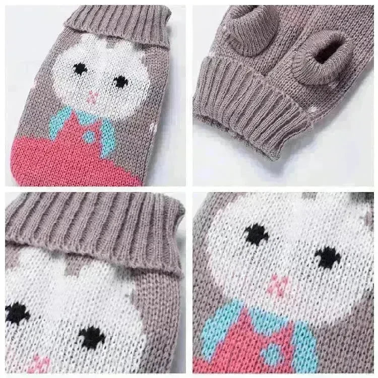 Christmas Maple Snowflake Turtleneck Knitted Sweater Pet Clothes - EX-STOCK CANADA