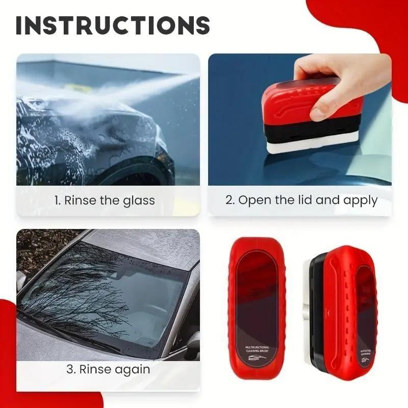 Car Glass Oil Film Cleaning Brush Quick Decontamination And Anti-fog General Automobile Motorcycle EX-STOCK