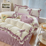 Solid Color Lace Bedsheet And Duvet Cover EX-STOCK Canada 