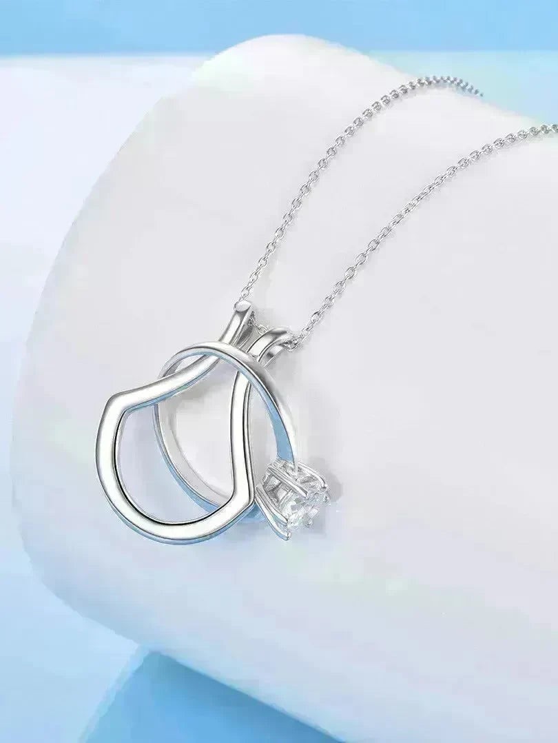 Sterling Silver Ring Holder Necklace Pendant Jewelry for Women - EX-STOCK CANADA