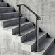 Handrails For Outdoor Steps, Fit 2 Or 3 Steps Outdoor Stair Railing, Arch 2 Wrought Iron Handrail, Flexible Porch Railing, Black Transitional Handrails For Concrete Steps Or Wooden Stairs EX-STOCK