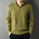 Men's Winter Fashion Half Zip Slim fit Knitted Woolen Pullover Sweater - EX-STOCK CANADA