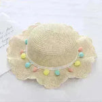Children Bags Hats Female Decoration Small Colored Balls Sunscreen Lace Beach Hats Breathable Sandals - EX-STOCK CANADA