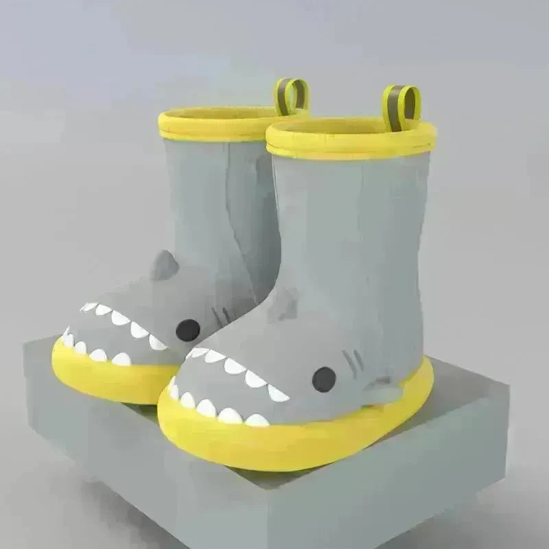 Children Boys Girls Cute Cartoon Waterproof Shoes Safety Rubber Shark Slippers Kids Rain Boots - EX-STOCK CANADA