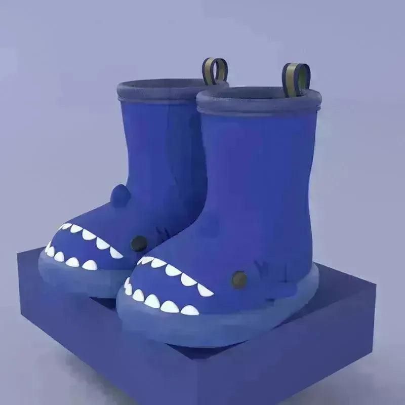 Children Boys Girls Cute Cartoon Waterproof Shoes Safety Rubber Shark Slippers Kids Rain Boots - EX-STOCK CANADA