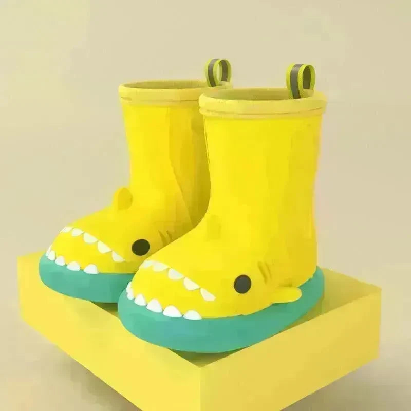Children Boys Girls Cute Cartoon Waterproof Shoes Safety Rubber Shark Slippers Kids Rain Boots - EX-STOCK CANADA