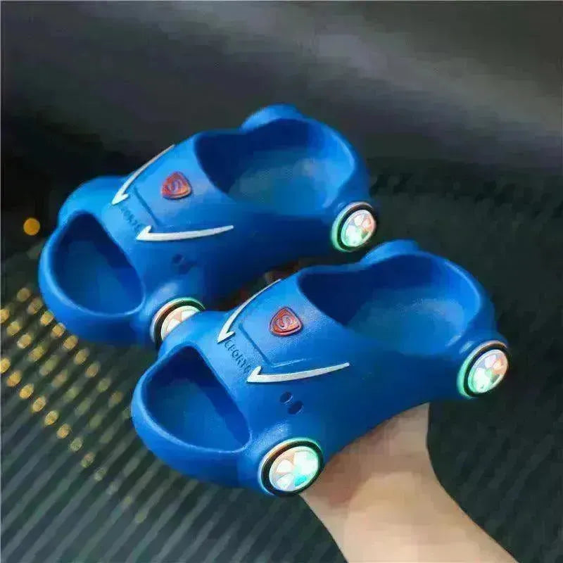 Children's Cartoon Car Glowing Sandals: Anti-Slip Luminous Beach Shoes - EX-STOCK CANADA