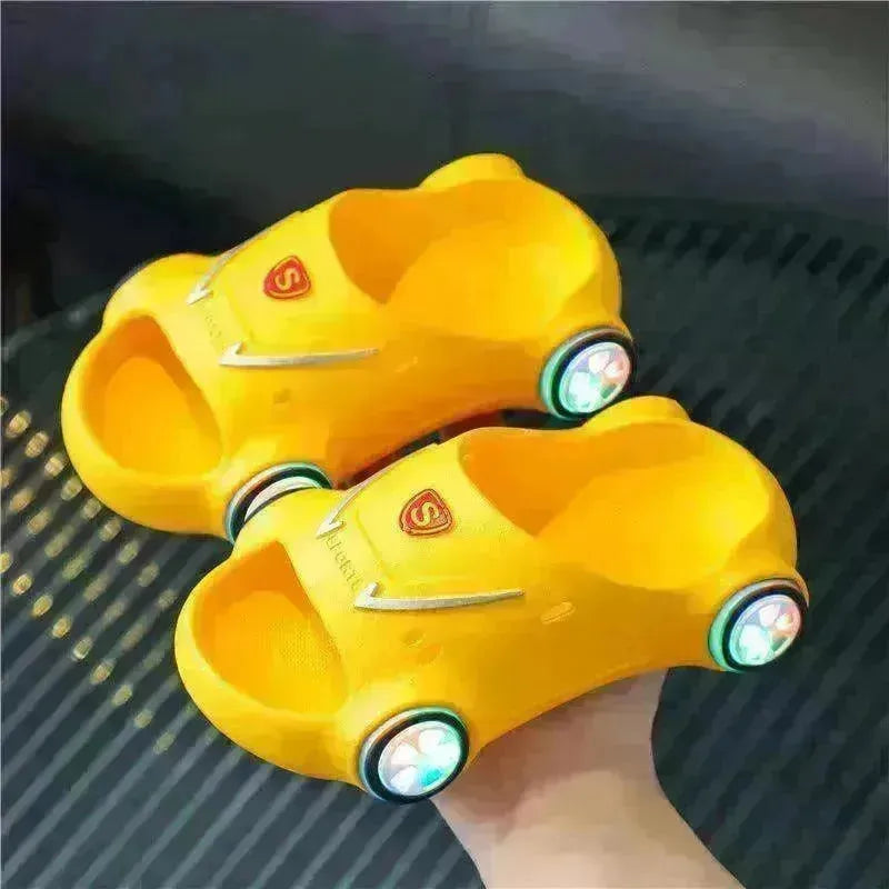 Children's Cartoon Car Glowing Sandals: Anti-Slip Luminous Beach Shoes - EX-STOCK CANADA