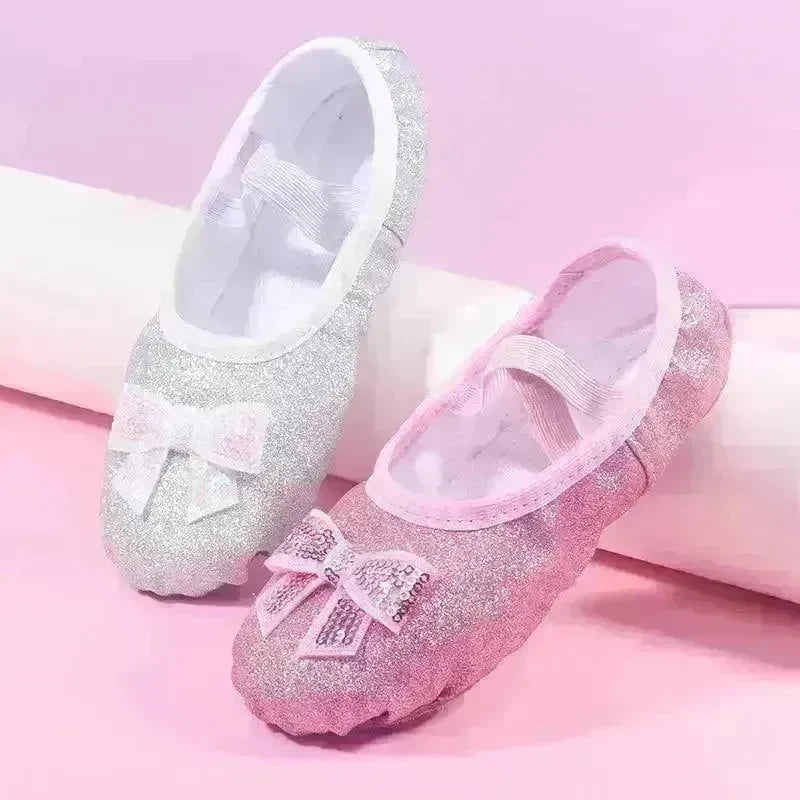 Children's Dance Soft Bottom Training Shoes Kids Ballet Shoes - EX-STOCK CANADA