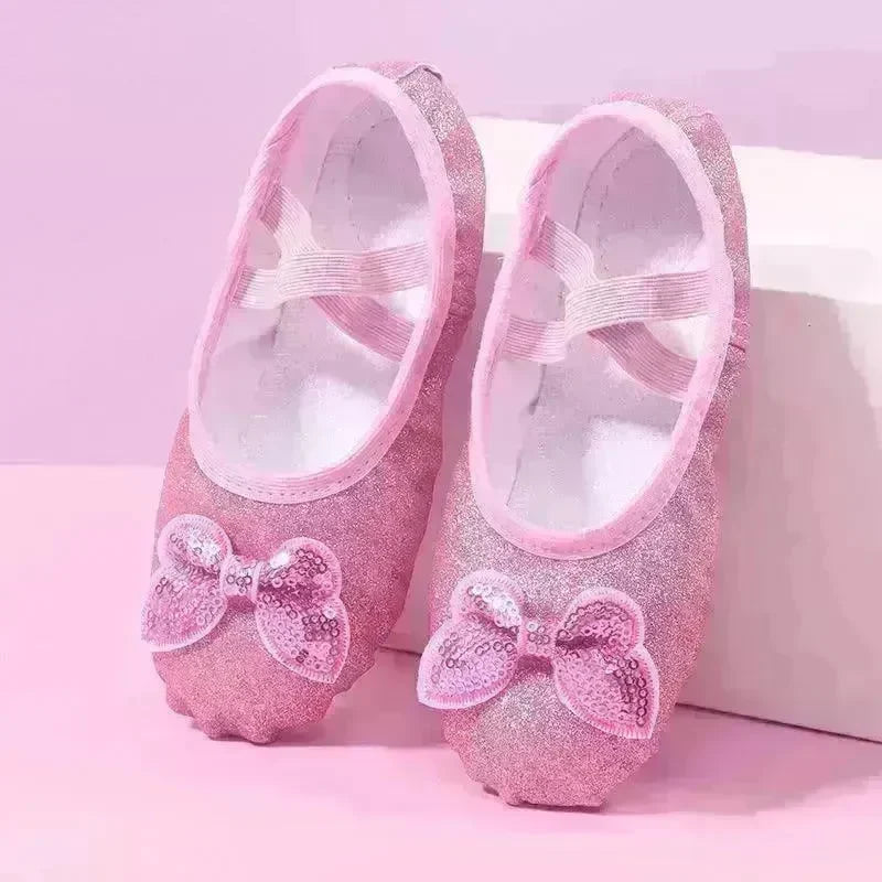 Children's Dance Soft Bottom Training Shoes Kids Ballet Shoes - EX-STOCK CANADA