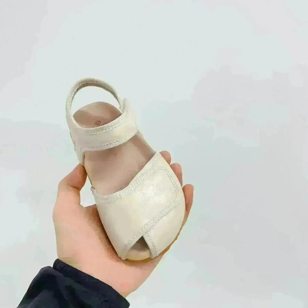 Children's Solid Color Leather Peep Toe Sandals Lightweight Pump Beach Shoes - EX-STOCK CANADA