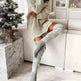 Christmas Knitted Cotton Woolen Thigh-High Deer Socks - EX-STOCK CANADA