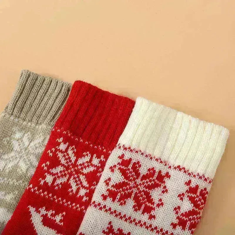 Christmas Knitted Cotton Woolen Thigh-High Deer Socks - EX-STOCK CANADA